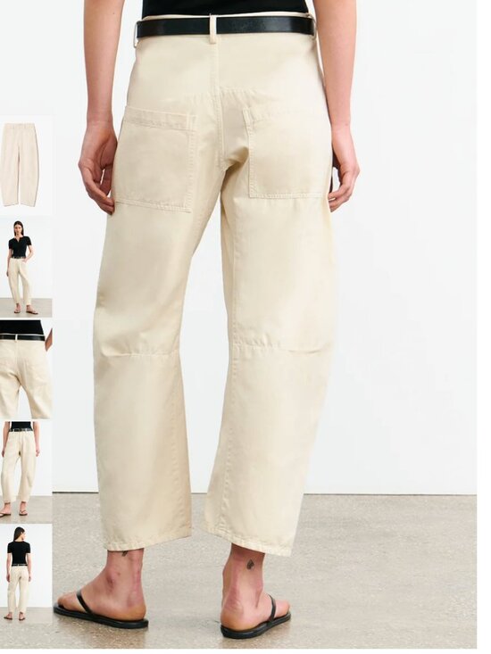 NILLI LOTAN SHON LINEN BARREL PANT in STONE  2 - Picture 7 of 8